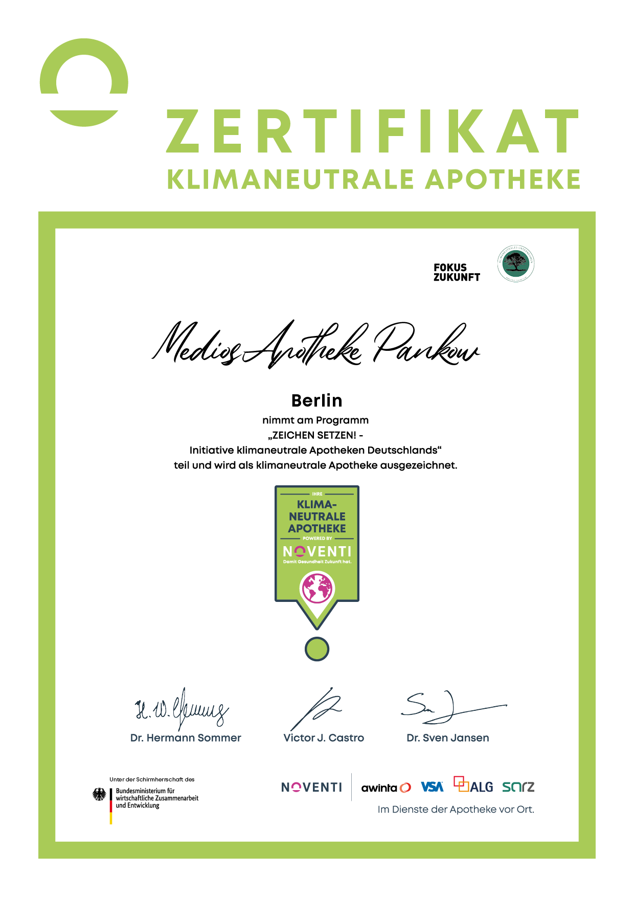 MediosApotheke Noventi Auszeichnung